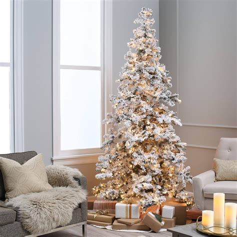 pre-lit flocked christmas tree|flocked christmas tree clearance sale.